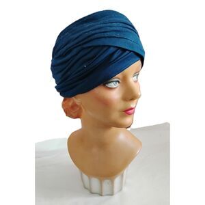 WWII Era Navy Jersey Turban Hat, Young Girl or Teen Size, As Is
